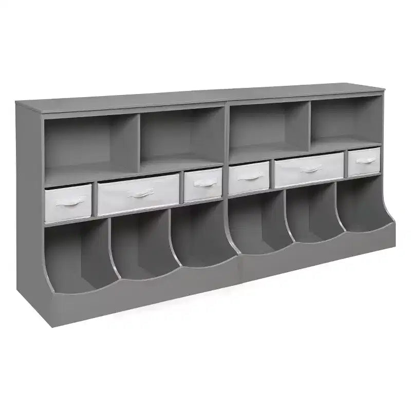 Mobile contenitore combinato con tre cesti, grigio