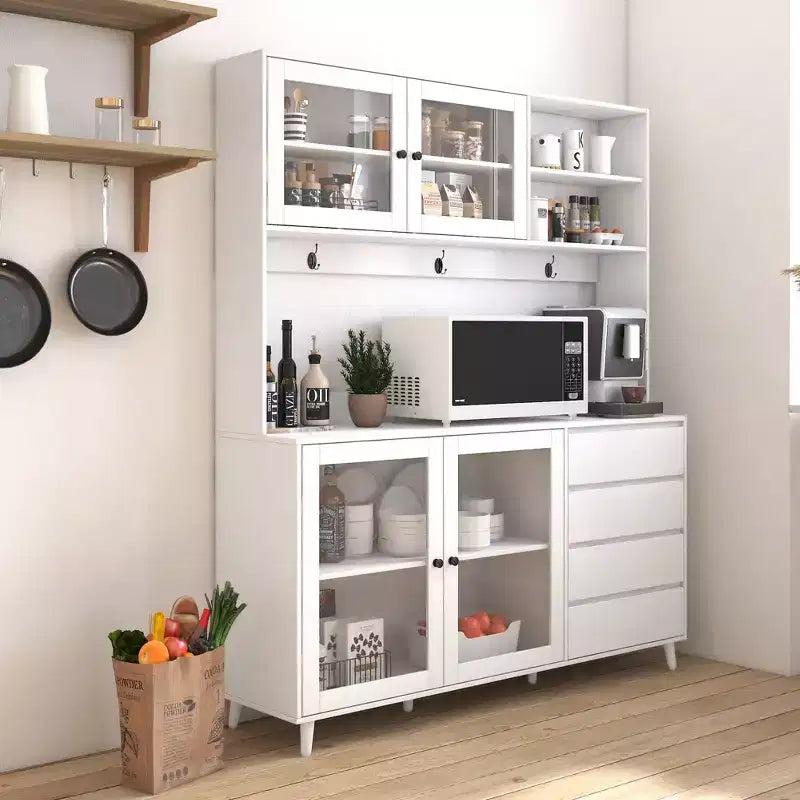 Grande mobile dispensa credenza da cucina indipendente con 4 cassetti e armadietto contenitore