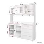 Grande mobile dispensa credenza da cucina indipendente con 4 cassetti e armadietto contenitore