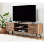 Mobile TV rustico in rovere Mid-Century per TV fino a 70 pollici