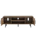 Mobile TV rustico in rovere Mid-Century per TV fino a 70 pollici