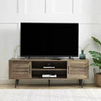 Mobile TV rustico in rovere Mid-Century per TV fino a 70 pollici