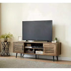 Mobile TV rustico in rovere Mid-Century per TV fino a 70 pollici