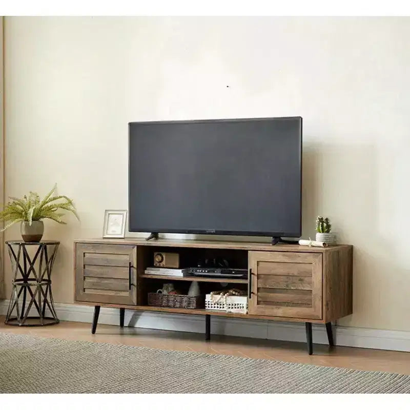 Mobile TV rustico in rovere Mid-Century per TV fino a 70 pollici
