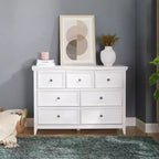 Modern 7 Drawers Dresser 7 Drawers Cabinet,Chest of Drawers Closet Organizers and Storage Clothes Storage Drawers Cabinet White