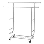 VEVOR Heavy Duty Clothes Rack, Double Hanging Rod Clothing Garment Rack for Hanging Clothes, Adjustable Height and Extendable Length Clothing Rack