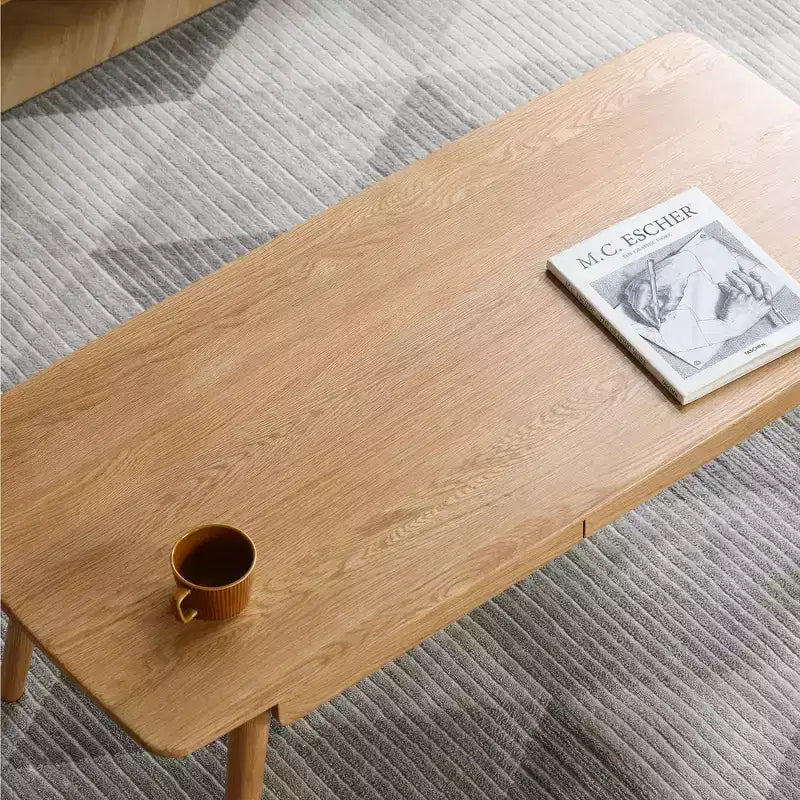 Tavolino da caffè sollevabile in legno massello stile metà secolo