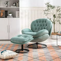 Okak Modern Accent Chairs for Bedroom with Ottoman, Accent Leisure Chair with Cushioned Seat