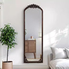64x21 Ladder Arched Black Wood Framed Full-Length Mirror