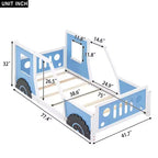 Struttura letto a piattaforma a forma di auto, con ruote, per letto singolo