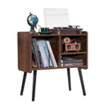 VEVOR Record Player Stand, Turntable Stand Holds Up to 100 Albums, Vintage Vinyl Record Cabinet with Removable Shelves, Record Player Table