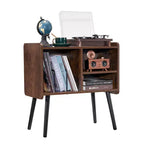VEVOR Record Player Stand, Turntable Stand Holds Up to 100 Albums, Vintage Vinyl Record Cabinet with Removable Shelves, Record Player Table