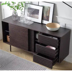 GDFStudio Andy Mid Century 62.4 Wood 2-Door Sideboard Buffet Cabinets with 3-Drawer