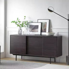 Credenza Buffet Mid-Century in Legno da 62,4" con 2 Ante e 3 Cassetti