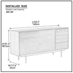 Credenza Buffet Mid-Century in Legno da 62,4" con 2 Ante e 3 Cassetti
