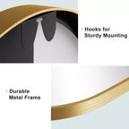 Specchio da bagno ad arco 38x26 con cornice in lega di alluminio, specchio da parete HD per camera da letto, soggiorno, ingresso, oro