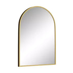 Specchio da bagno ad arco 38x26 con cornice in lega di alluminio, specchio da parete HD per camera da letto, soggiorno, ingresso, oro