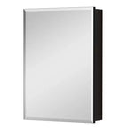 Pensile da bagno a specchio Belle, mobile a incasso/da parete per bagno, specchio bisellato, ripiani regolabili in vetro temperato, nero