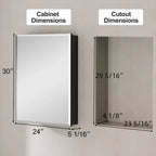Pensile da bagno a specchio Belle, mobile a incasso/da parete per bagno, specchio bisellato, ripiani regolabili in vetro temperato, nero