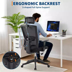 Sedia da ufficio ergonomica, sedie da scrivania, supporto lombare regolabile, sedia girevole, sedia da computer regolabile e reclinabile