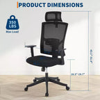 Sedia da ufficio ergonomica, sedie da scrivania, supporto lombare regolabile, sedia girevole, sedia da computer regolabile e reclinabile