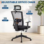 Sedia da ufficio ergonomica, sedie da scrivania, supporto lombare regolabile, sedia girevole, sedia da computer regolabile e reclinabile
