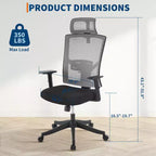 Sedia da ufficio ergonomica, sedie da scrivania, supporto lombare regolabile, sedia girevole, sedia da computer regolabile e reclinabile