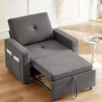 Poltrona letto convertibile 3-in-1 da 42,5" con schienale regolabile e tasche laterali