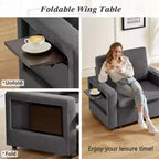 Poltrona letto convertibile 3-in-1 da 42,5" con schienale regolabile e tasche laterali