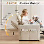 Poltrona letto convertibile 3-in-1 da 42,5" con schienale regolabile e tasche laterali