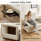 Poltrona letto convertibile 3-in-1 da 42,5" con schienale regolabile e tasche laterali