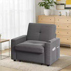 Poltrona Letto convertibile 3-in-1 da 42,5" con porte di ricarica USB, tavolino e portabicchieri