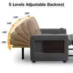 Poltrona Letto convertibile 3-in-1 da 42,5" con porte di ricarica USB, tavolino e portabicchieri