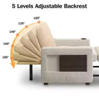 Poltrona Letto convertibile 3-in-1 da 42,5" con porte di ricarica USB, tavolino e portabicchieri