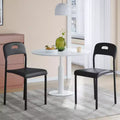 Modern Stackable Dining Chairs Set of 4, White Plastic Seat with Metal Legs, Ergonomic Back, Waterproof Stain Resistant, Indoor Outdoor Chairs
