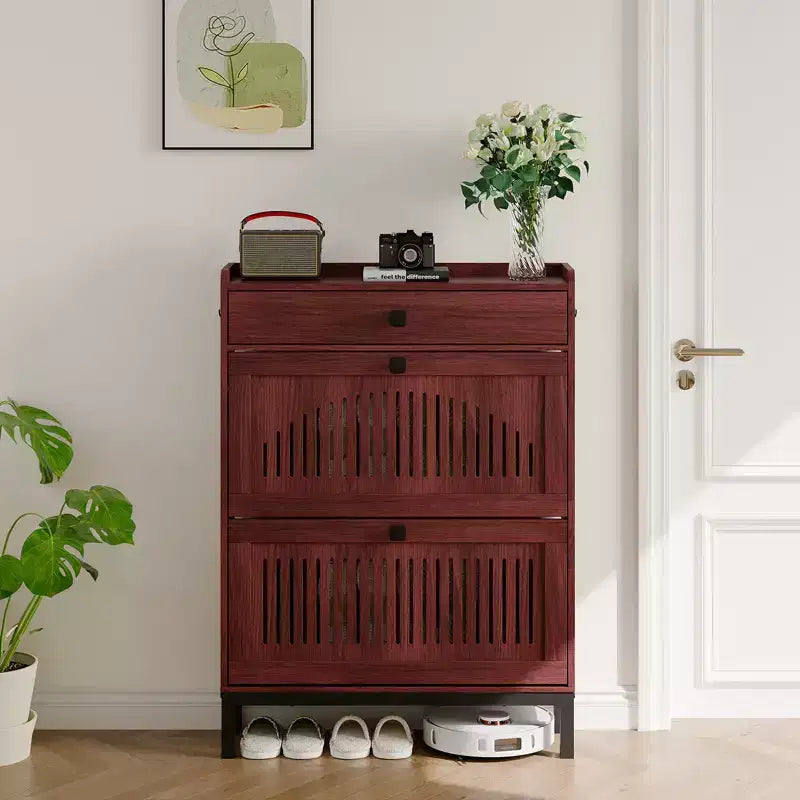 Scarpiera mobile moderna in legno con ripiani regolabili, salvaspazio, per ingresso, corridoio, soggiorno