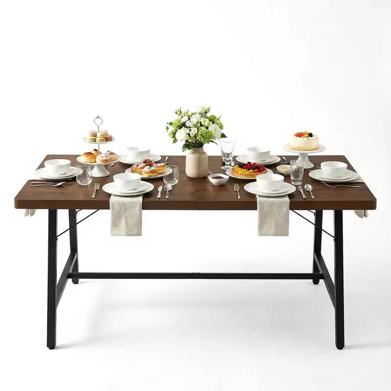 Set da pranzo di 5 pezzi con 4 sedie in camoscio e tavolo in legno MDF con gambe in metallo