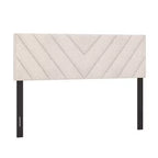 Costway Linen Fabric Upholstered Headboard Rectangular Headboard w/ Solid Wood Legs