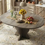 Tavolo da pranzo ovale allungabile per 4-8 persone, tavolo da cucina in stile rustico, piano espandibile da 120-160 cm, struttura robusta in metallo, design salvaspazio