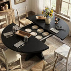 Tavolo da pranzo ovale allungabile per 4-8 persone, tavolo da cucina in stile rustico, piano espandibile da 120-160 cm, struttura robusta in metallo, design salvaspazio