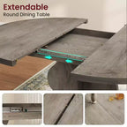 Tavolo da pranzo ovale allungabile per 4-8 persone, tavolo da cucina in stile rustico, piano espandibile da 120-160 cm, struttura robusta in metallo, design salvaspazio