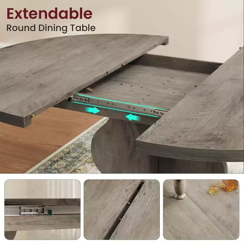 Tavolo da pranzo ovale allungabile per 4-8 persone, tavolo da cucina in stile rustico, piano espandibile da 120-160 cm, struttura robusta in metallo, design salvaspazio
