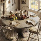 Tavolo da pranzo ovale allungabile per 4-8 persone, tavolo da cucina in stile rustico, piano espandibile da 120-160 cm, struttura robusta in metallo, design salvaspazio