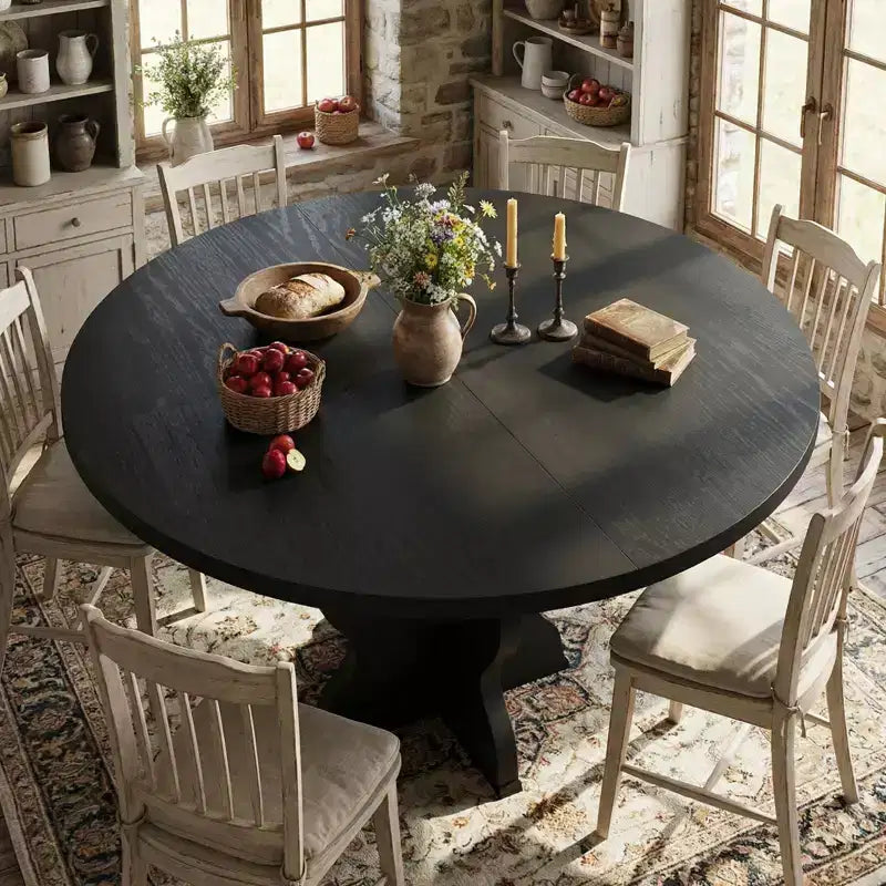 Tavolo da pranzo ovale allungabile per 4-8 persone, tavolo da cucina in stile rustico, piano espandibile da 120-160 cm, struttura robusta in metallo, design salvaspazio