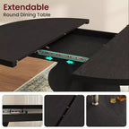 Tavolo da pranzo ovale allungabile per 4-8 persone, tavolo da cucina in stile rustico, piano espandibile da 120-160 cm, struttura robusta in metallo, design salvaspazio