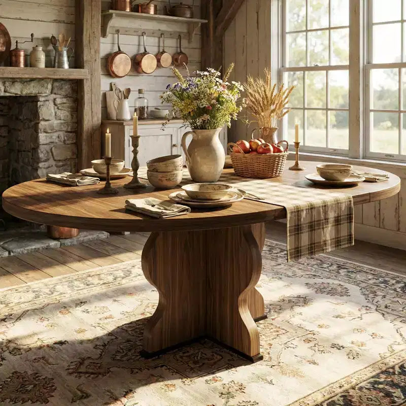 Tavolo da pranzo ovale allungabile per 4-8 persone, tavolo da cucina in stile rustico, piano espandibile da 120-160 cm, struttura robusta in metallo, design salvaspazio
