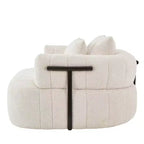 Divano letto Cloud con seduta profonda oversize in Boucle da 64" con 4 cuscini e supporto in metallo