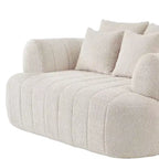 Divano letto Cloud con seduta profonda oversize in Boucle da 64" con 4 cuscini e supporto in metallo