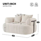 Divano letto Cloud con seduta profonda oversize in Boucle da 64" con 4 cuscini e supporto in metallo
