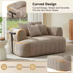Divano letto Cloud con seduta profonda oversize in Boucle da 64" con 4 cuscini e supporto in metallo
